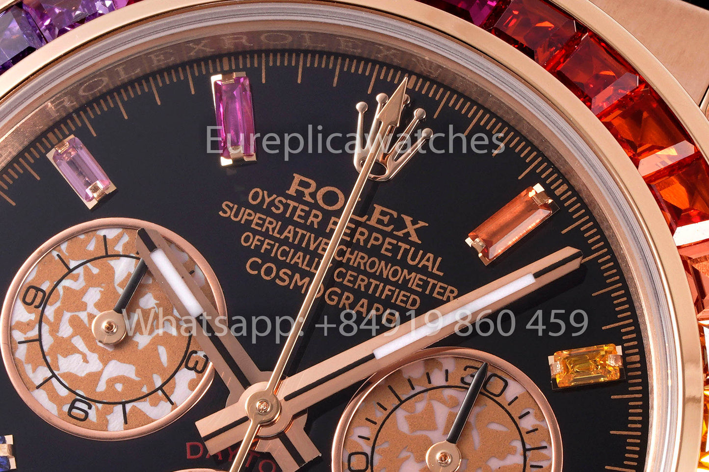 Rolex Daytona Rainbow Sundust cuadrante Rosa Oro 40mm 1:1 Best Clone EF Fabbrica