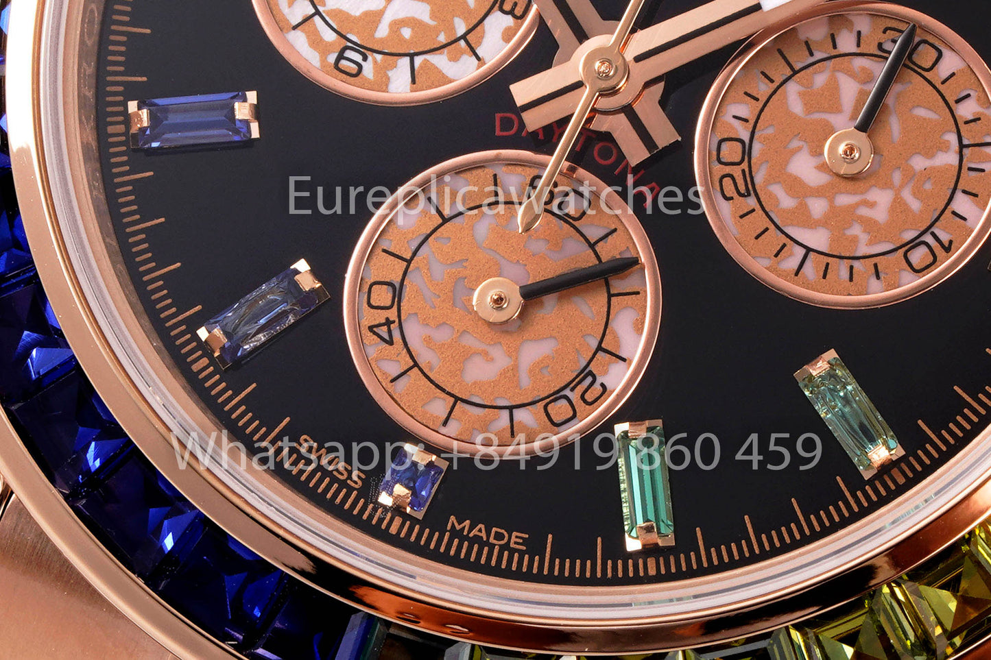 Rolex Daytona Rainbow Sundust cuadrante Rosa Oro 40mm 1:1 Best Clone EF Fabbrica