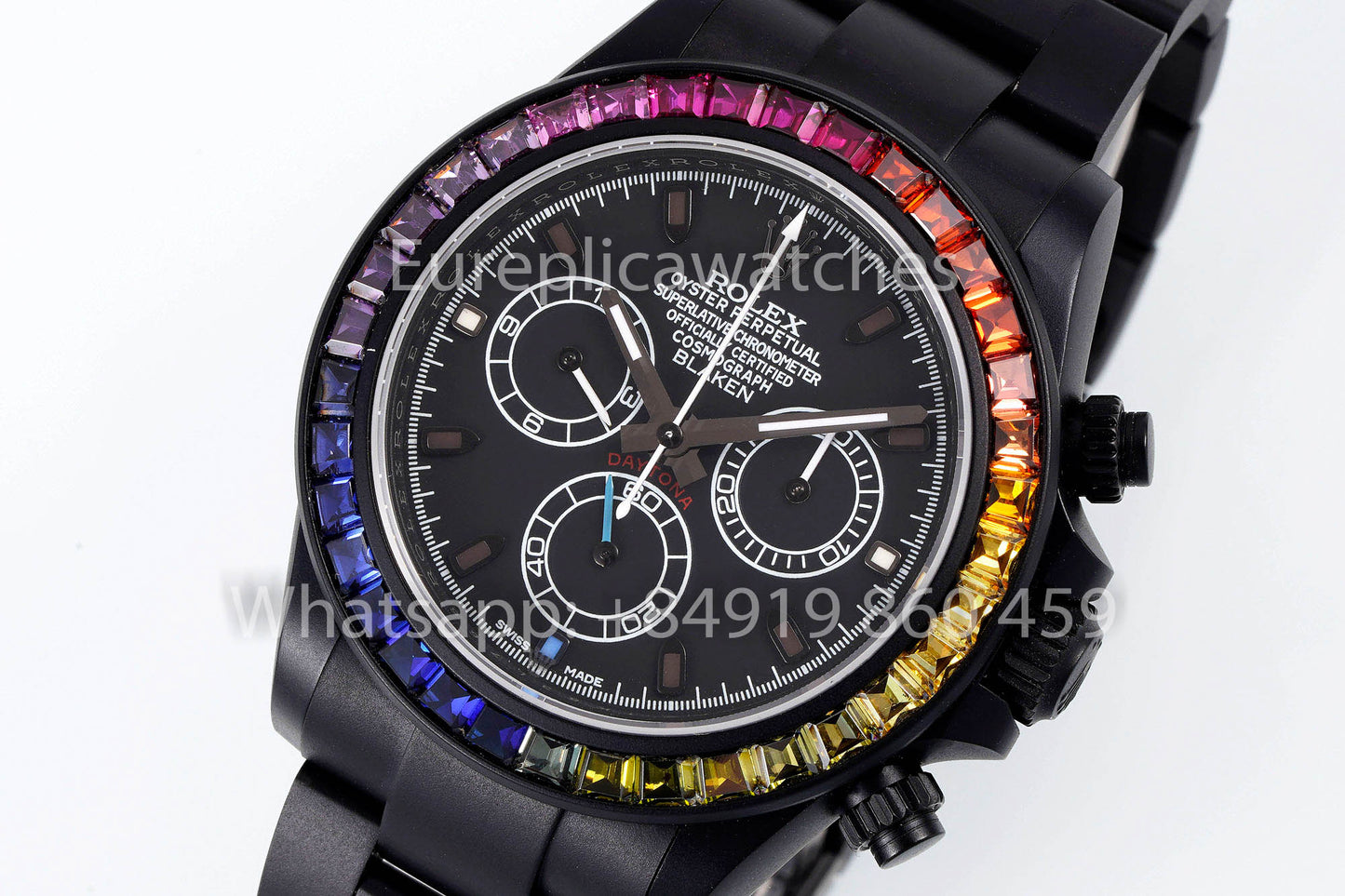 Rolex Daytona Blacken Raibow Blacken Versão 1:1 Melhor Clone acciaio inossidabile cinturino