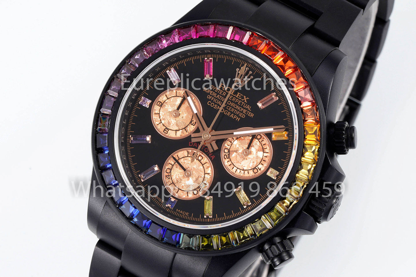 Rolex Daytona Blacken Raibow Nero 1:1 Melhor Clone acciaio inossidabile cinturino