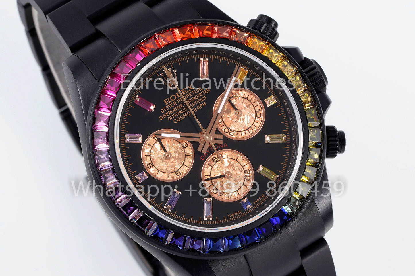Rolex Daytona Blacken Raibow Nero 1:1 Melhor Clone acciaio inossidabile cinturino