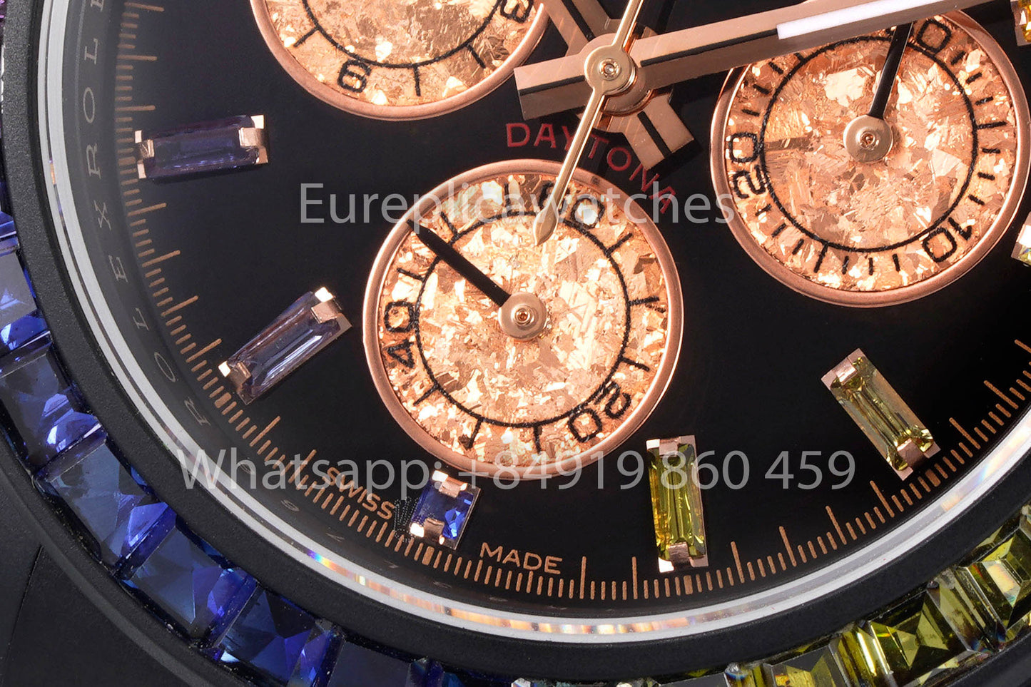 Rolex Daytona Blacken Raibow Nero 1:1 Melhor Clone acciaio inossidabile cinturino