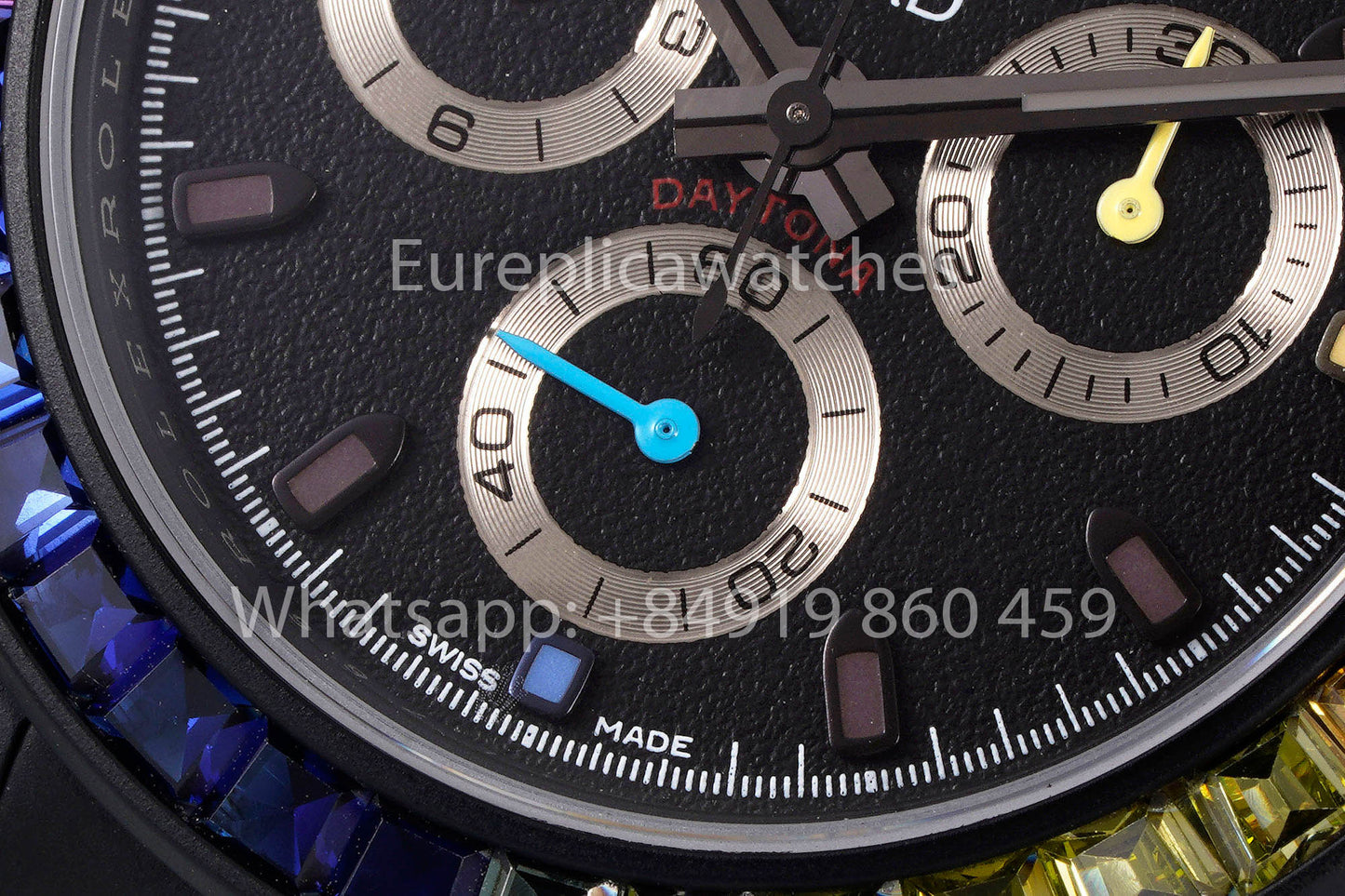 Rolex Daytona Blacken Raibow MAD 1:1 Melhor Clone acciaio inossidabile cinturino