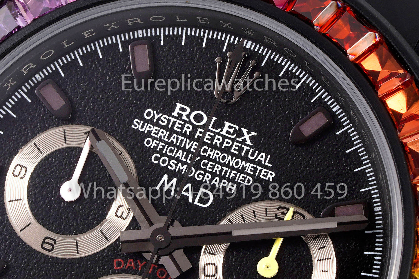 Rolex Daytona Blacken Raibow MAD 1:1 Melhor Clone acciaio inossidabile cinturino