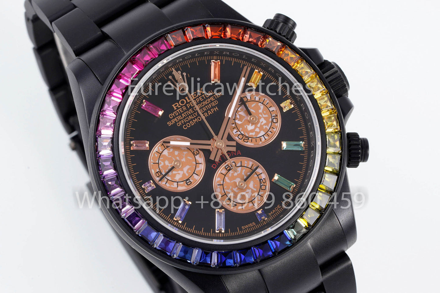 Rolex Daytona Blacken Raibow 1:1 Melhor Clone acciaio inossidabile cinturino