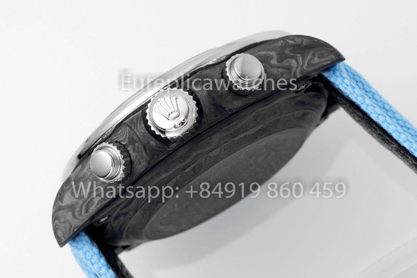 Rolex Daytona Carbonio Cassa Rainbow Blu 1:1 Melhor Clone Diw Velcro Cinturino Personalizado