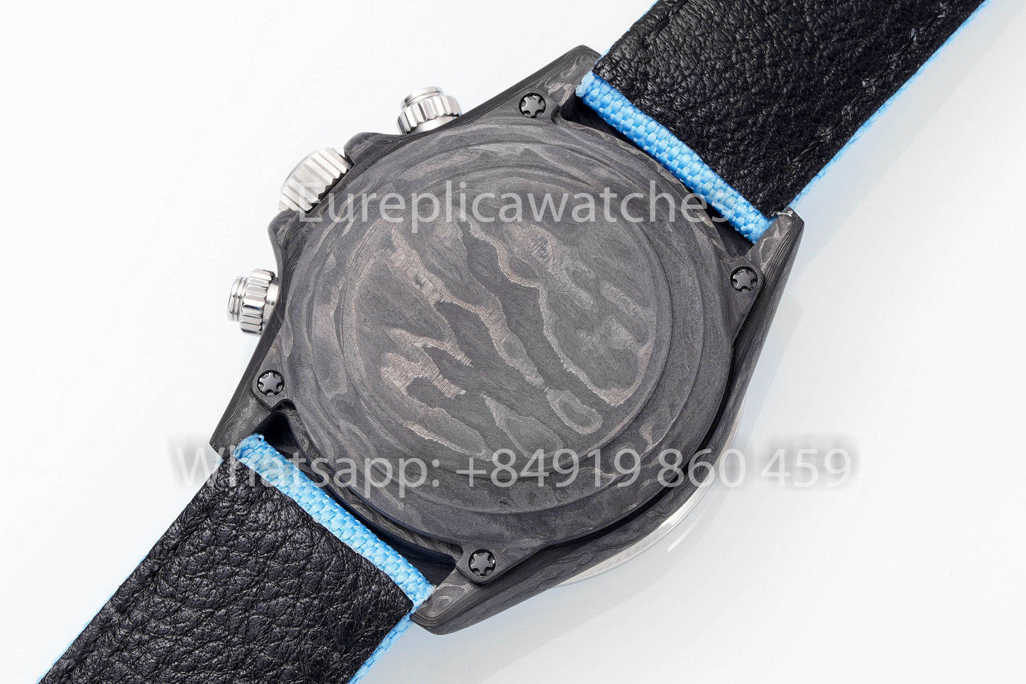 Rolex Daytona Carbonio Cassa Rainbow Blu 1:1 Melhor Clone Diw Velcro Cinturino Personalizado