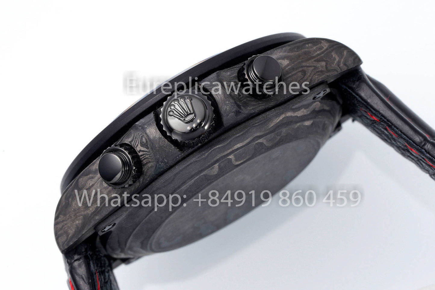 Rolex Daytona Carbonio Cassa Rainbow Nero 1:1 Melhor Clone Diw Custom Pelle cinturino