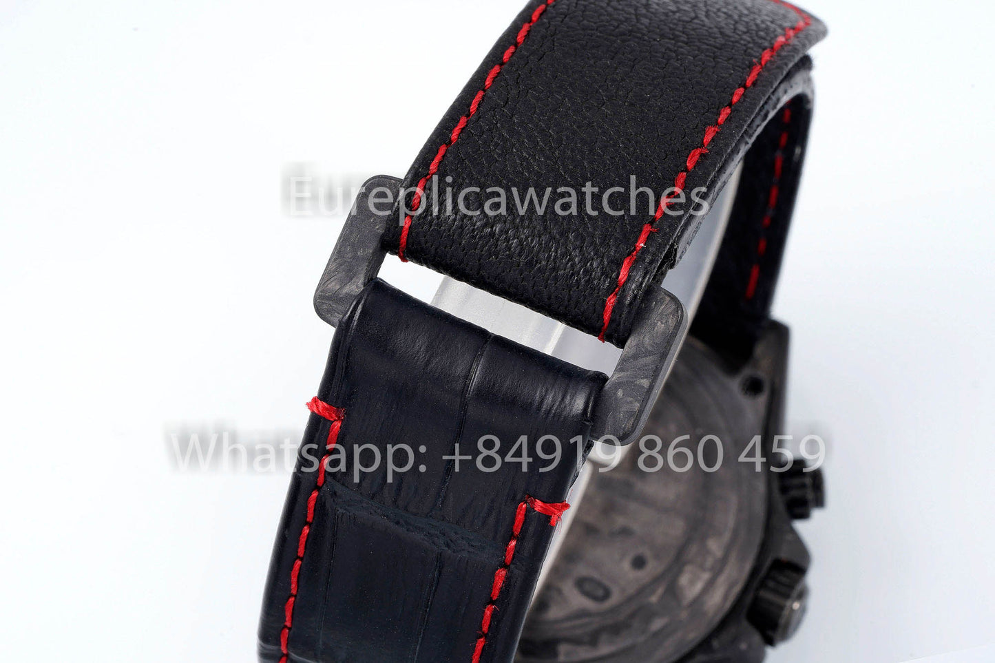 Rolex Daytona Carbonio Cassa Rainbow Nero 1:1 Melhor Clone Diw Custom Pelle cinturino