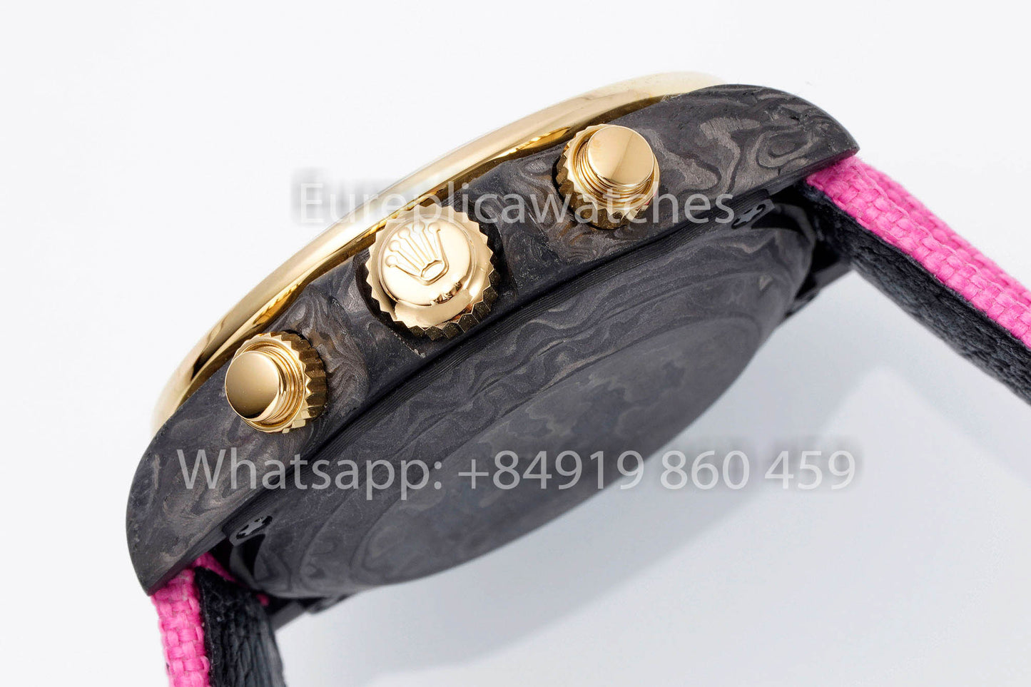 Rolex Daytona Carbonio Cassa Pink quadrante 1:1 Best Clone Diw Custom Velcro cinturino