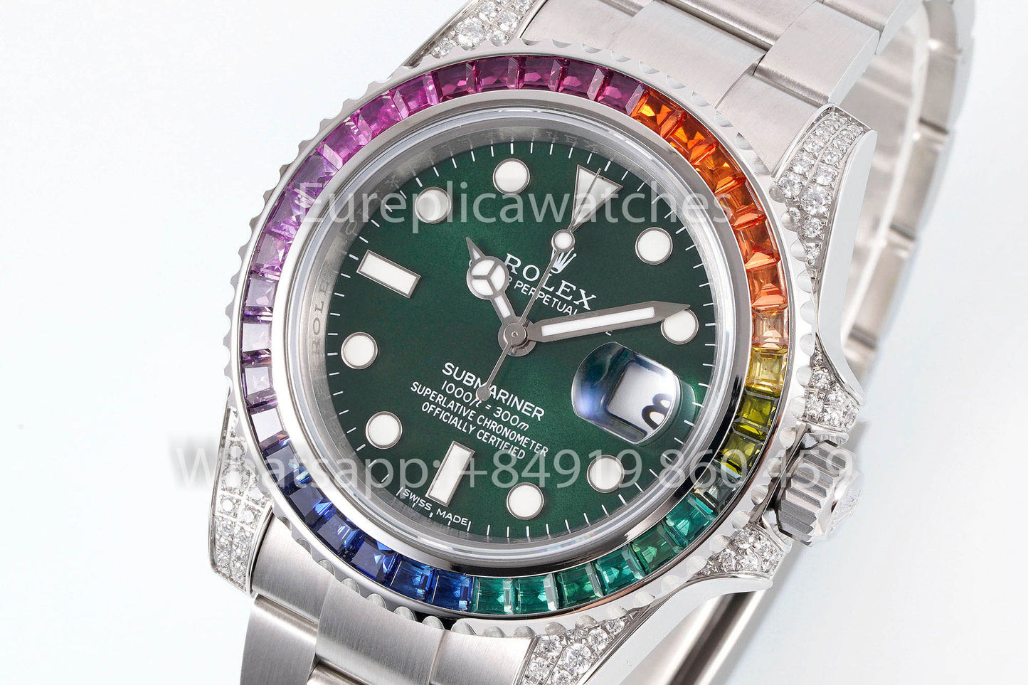 Rolex Submariner Rainbow quadrante verde 1:1 Best Clone EF Fabbrica 3135 movimento