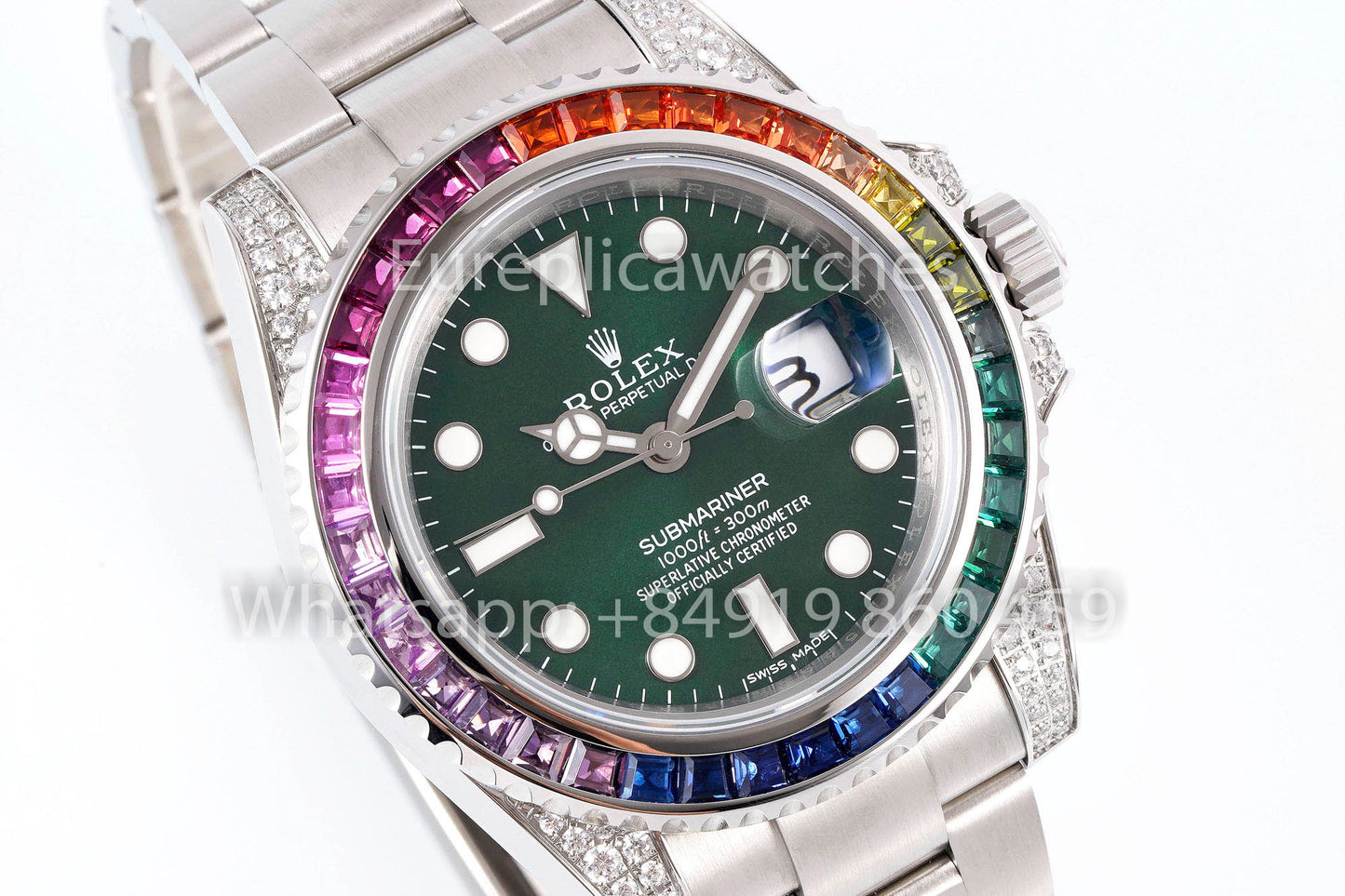 Rolex Submariner Rainbow quadrante verde 1:1 Best Clone EF Fabbrica 3135 movimento