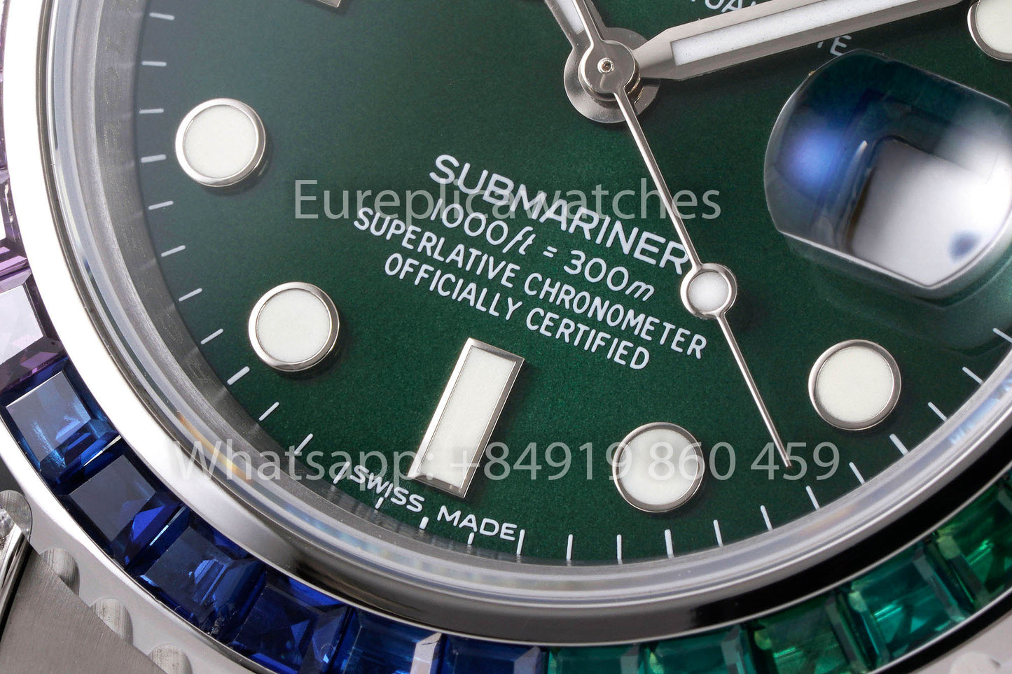 Rolex Submariner Rainbow quadrante verde 1:1 Best Clone EF Fabbrica 3135 movimento