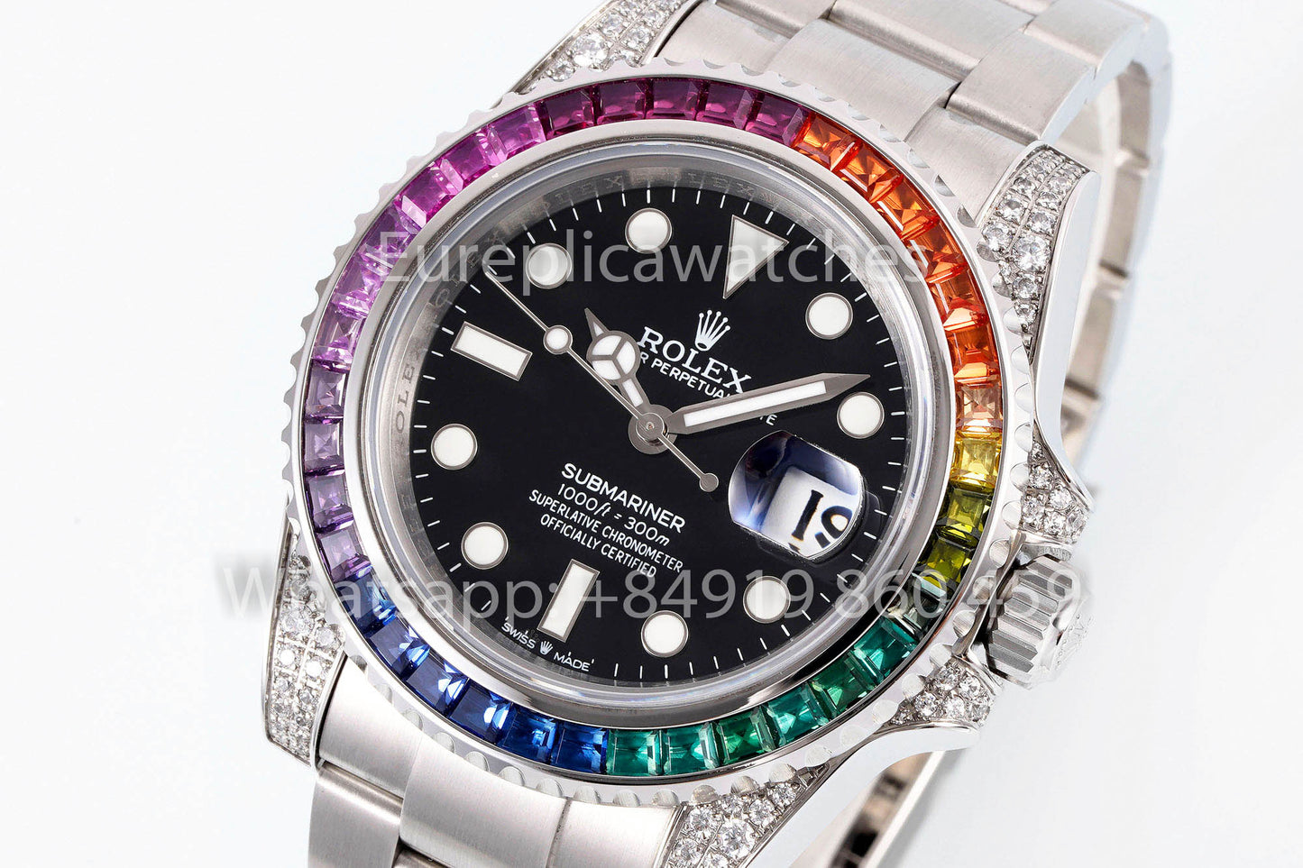 Rolex Submariner Rainbow quadrante nero 1:1 Best Clone EF Fabbrica 3135 movimento