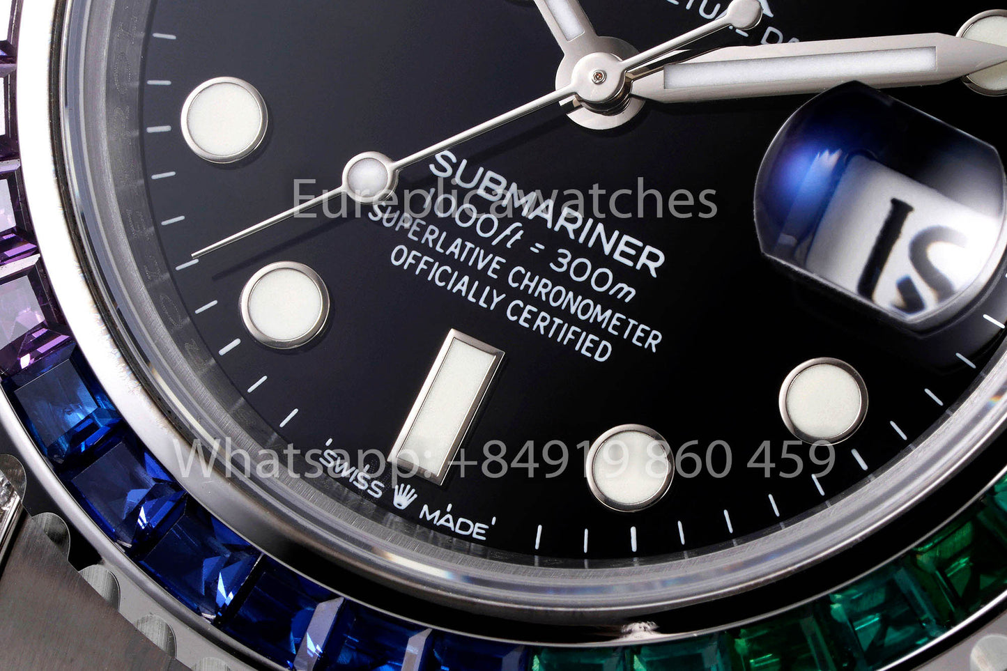 Rolex Submariner Rainbow quadrante nero 1:1 Best Clone EF Fabbrica 3135 movimento