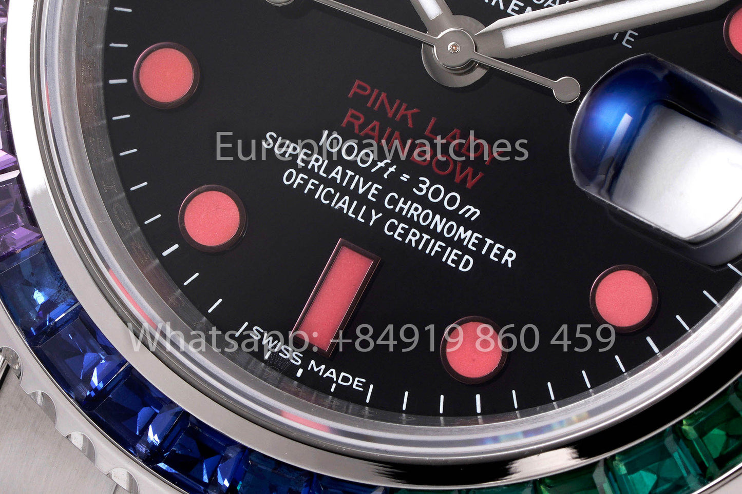Rolex Submariner Pink Lady Rainbow 1:1 Best Clone EF Fabbrica 3135 movimento