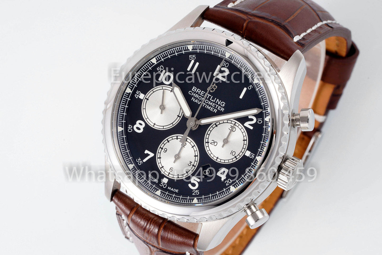 Breitling Aviator AB01194A1B1X1 quadrante nero Brown cinturino 1:1 Best Clone EF Fabbrica