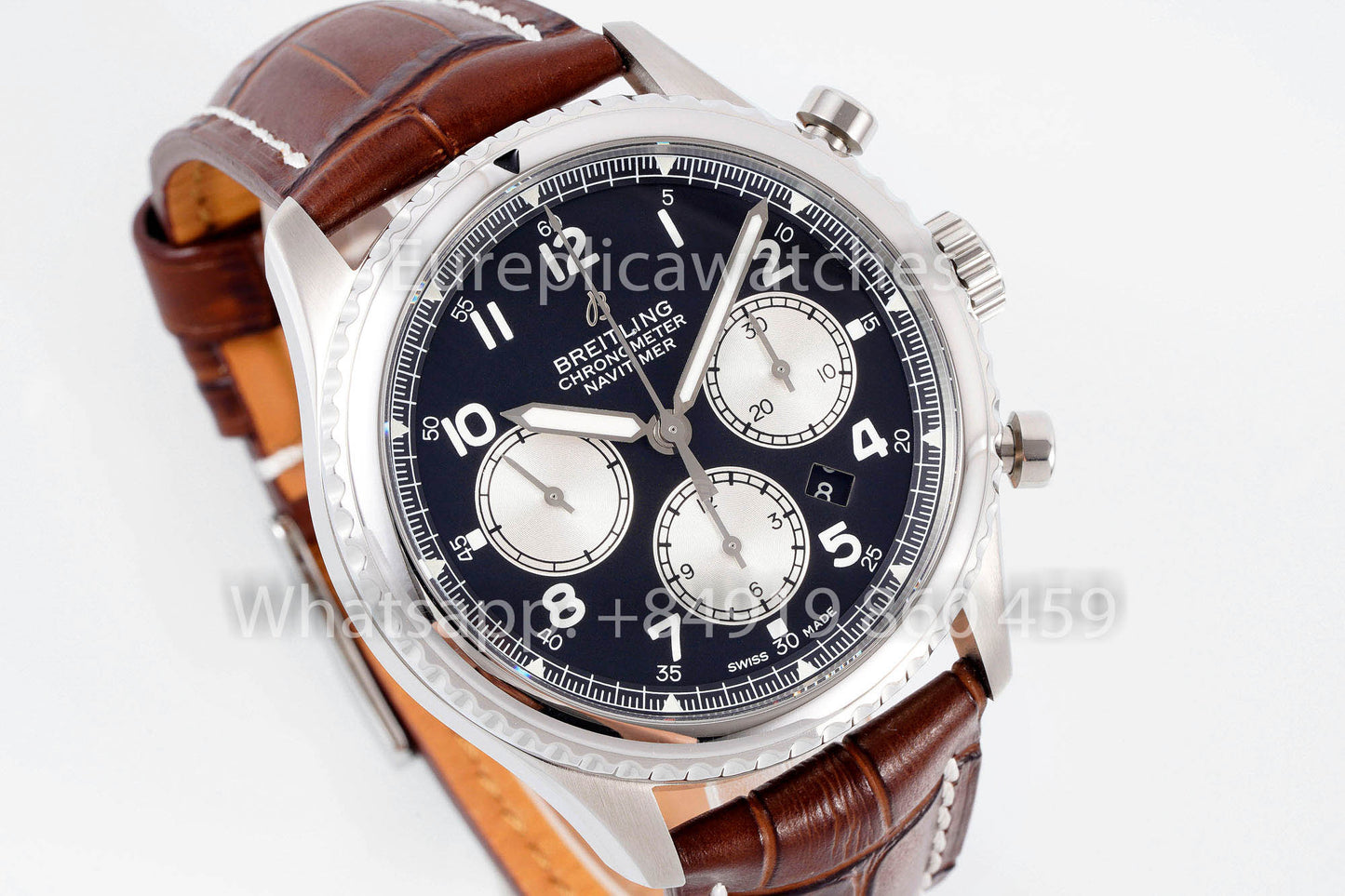 Breitling Aviator AB01194A1B1X1 quadrante nero Brown cinturino 1:1 Best Clone EF Fabbrica
