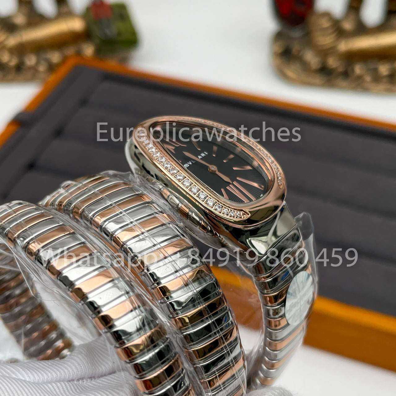 Bvlgari Serpenti 102680 1:1 Best Clone BV Fabbrica Diamond cuadrante nero