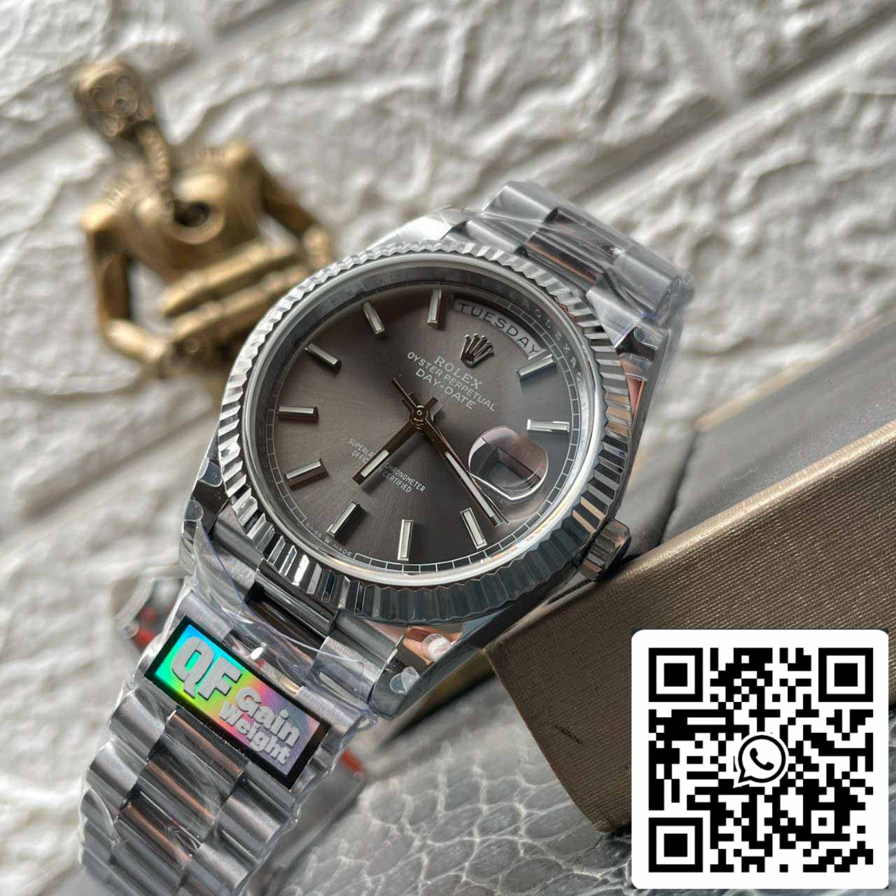 Rolex Day Date M228236-0013 Platinum slate dial Best 1:1 Edition QF Fabbrica 184 gram