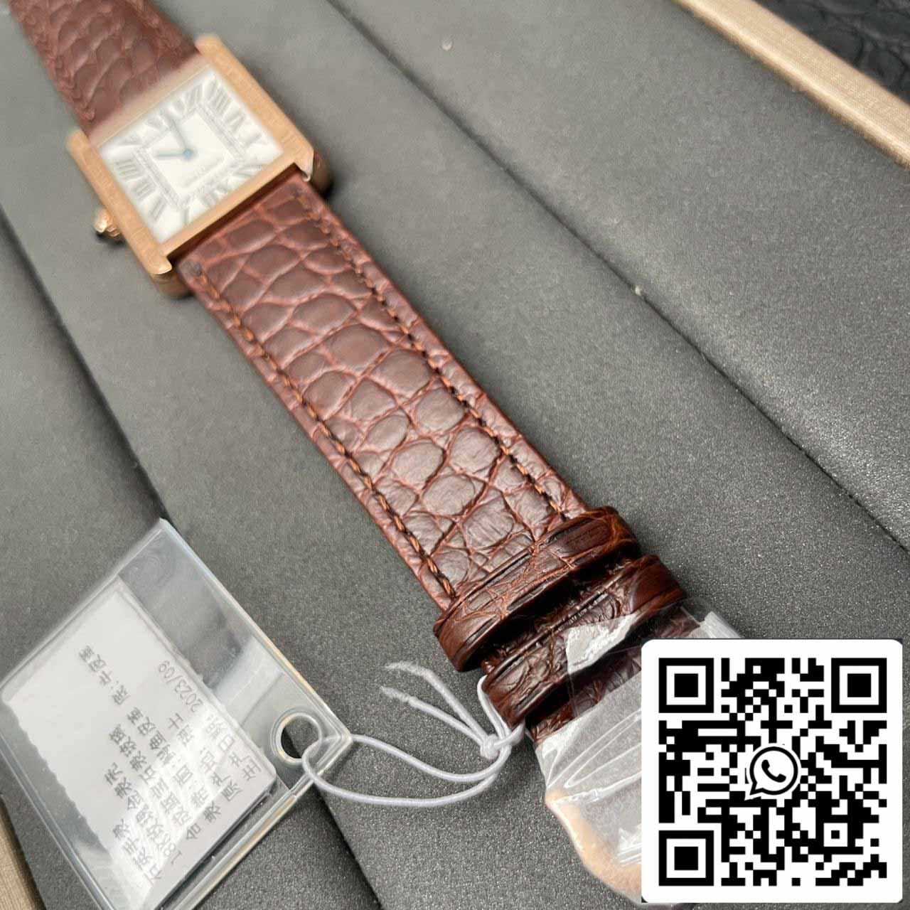 Cartier Tank W5200026 1:1 edizione migliore BV Fabbrica Yellow Oro Brown Pelle cinturino