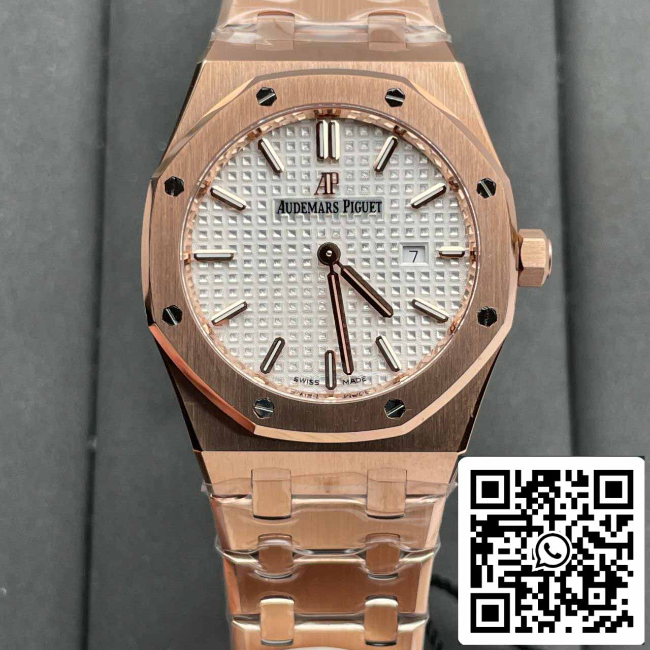 Audemars Piguet 67651 Quartz 33mm 1:1 Best Edition ZF Fabbrica White Dial Rose Gold