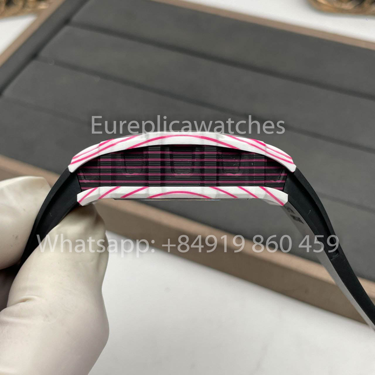 Richard Mille Bubba Watson Tourbillon RM38-02 1:1 Best Edition Velcro Tecido Preto Cinturino