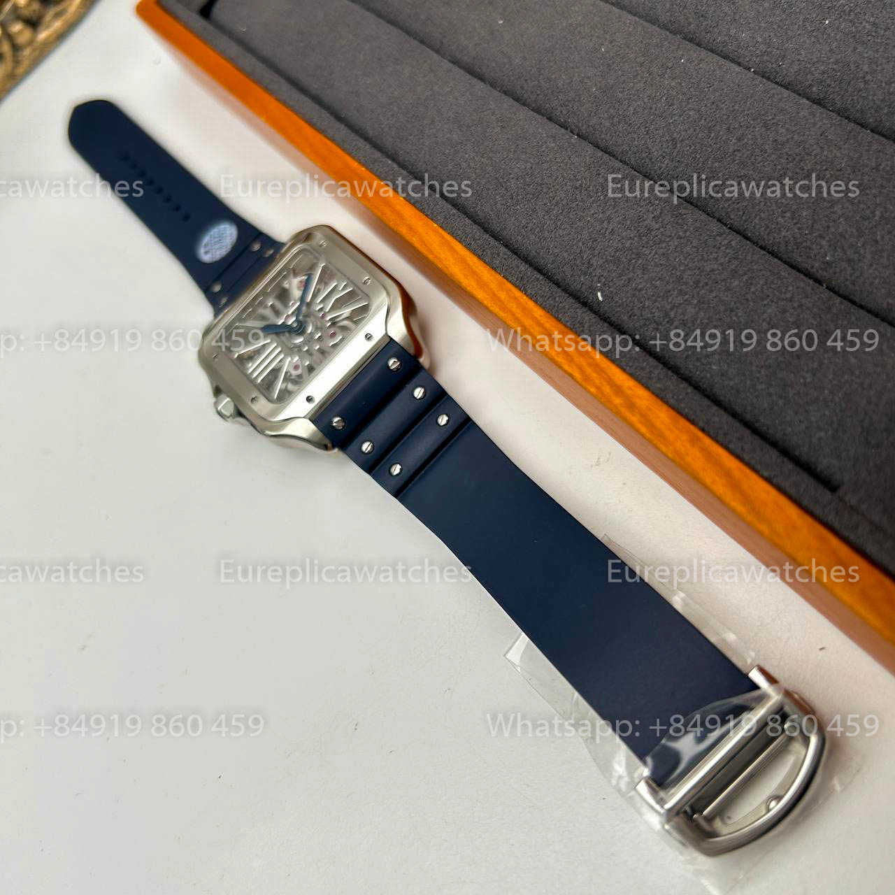 Cartier Santos Skeleton 40 mm W2020018 THB Fabbrica 1:1 Best Edition Bisel blanco