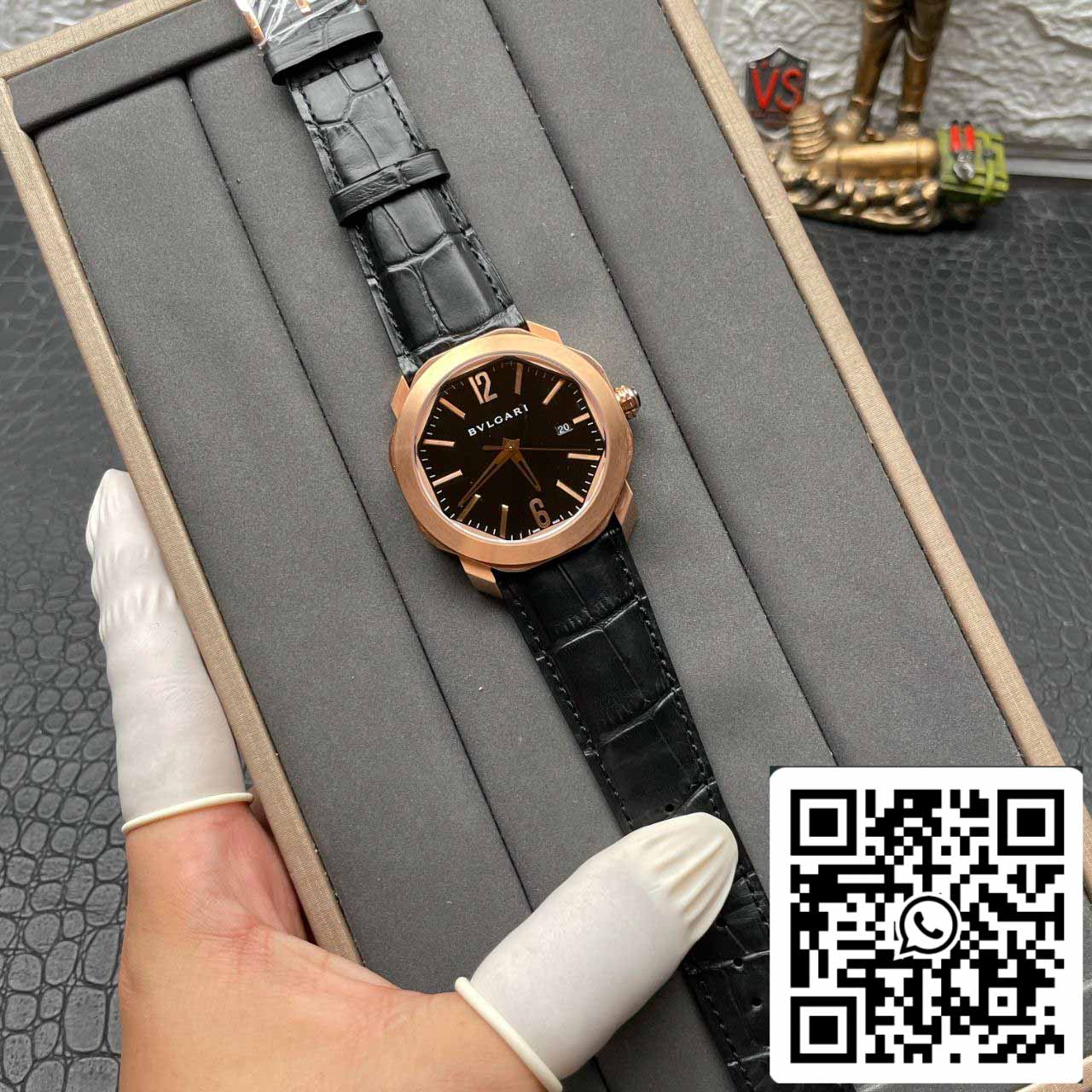 Bvlgari Octo 101963 BGOP41BGLD 1:1 edição melhor BV Fabbrica quadrante preto