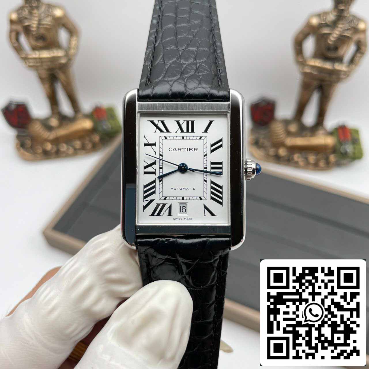 Cartier Tank W5200027 1:1 Best Edition AF Fabbrica Silvery White Dial