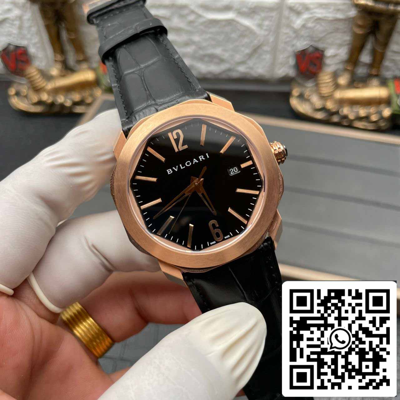 Bvlgari Octo 101963 BGOP41BGLD 1:1 edição melhor BV Fabbrica quadrante preto