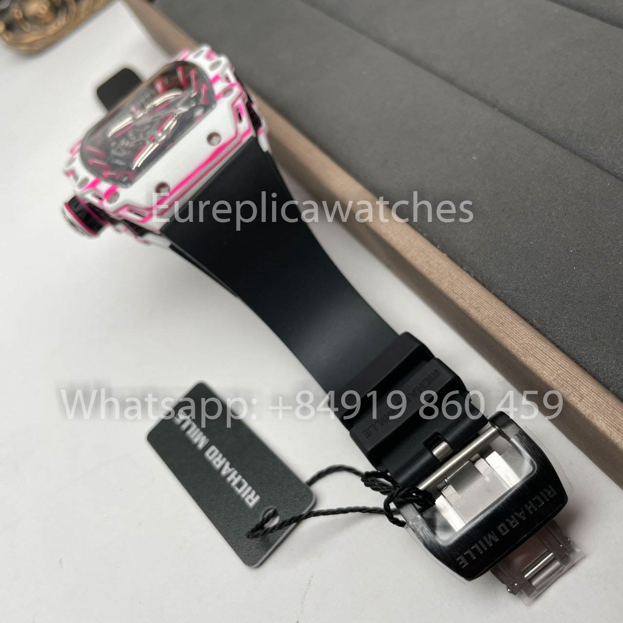 Richard Mille Bubba Watson Tourbillon RM38-02 1:1 Best Edition Velcro Tecido Preto Cinturino