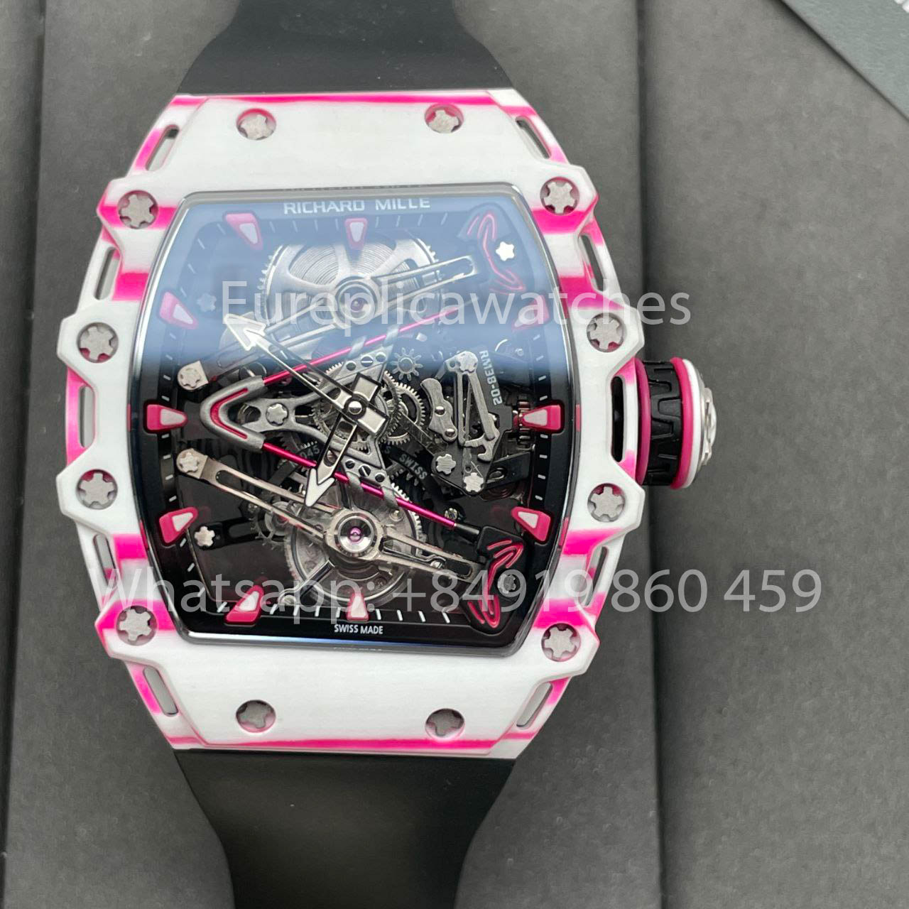 Richard Mille Bubba Watson Tourbillon RM38-02 1:1 Best Edition Velcro Tecido Preto Cinturino