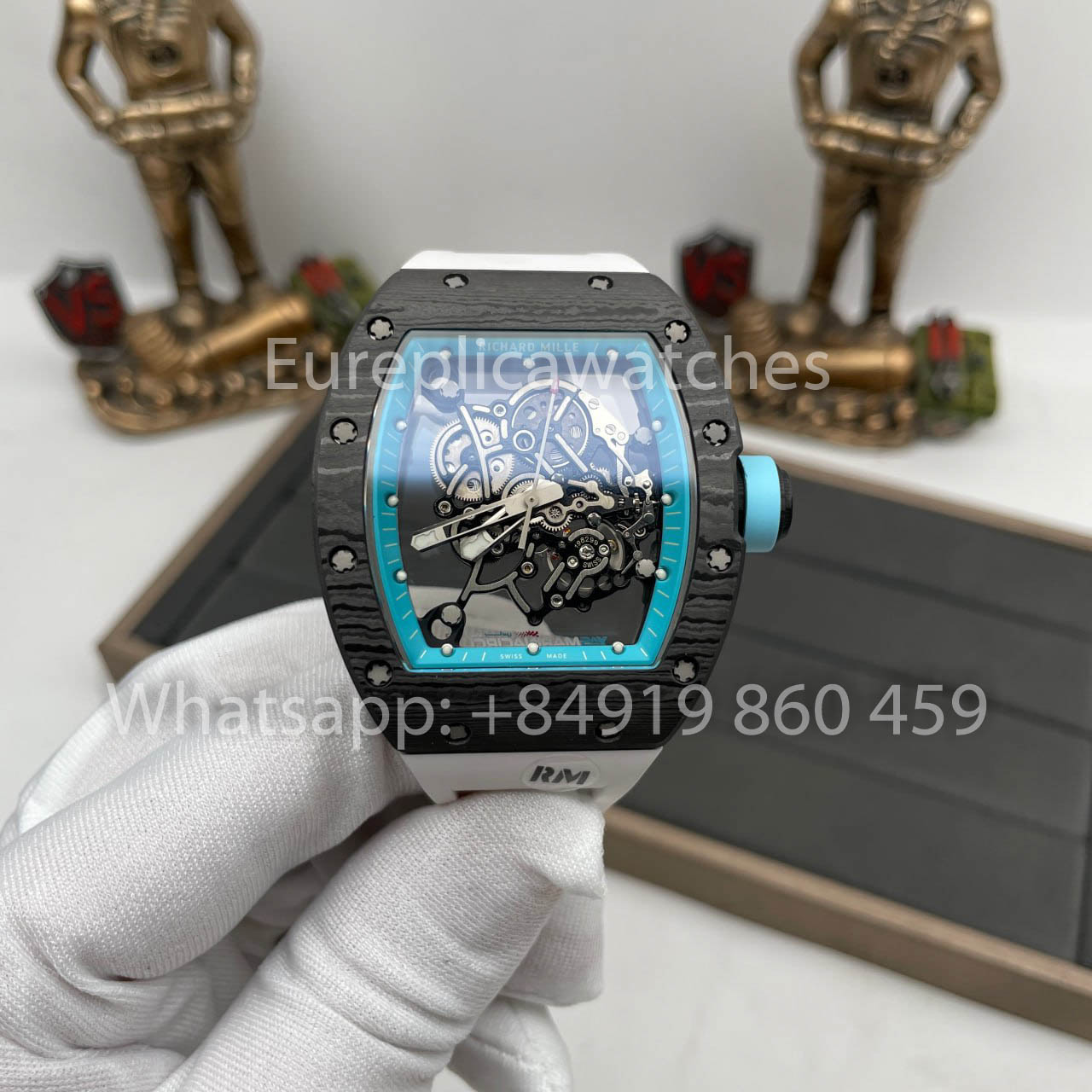 RICHARD MILLE RM055 Carbon Fiber Case 1:1 Best Edition RM Fabbrica newest 2024 Blue Dial