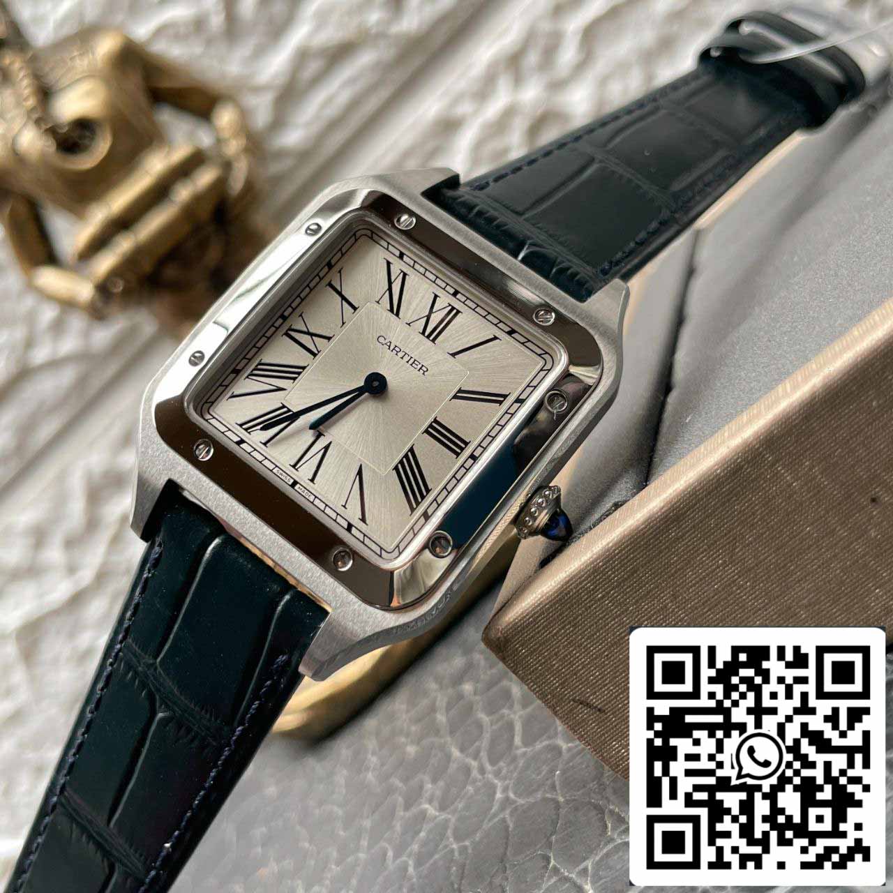 Cartier Santos Dumont WSSA0032 1:1 Mejor Edición F1 Fabbrica Esfera Plateada Suizo ETA430 MC
