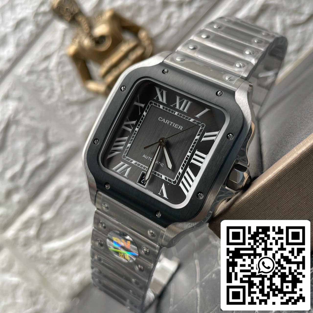 Cartier Santos WSSA0037 1:1 edizione migliore BV Fabbrica incluso Pelle cinturino