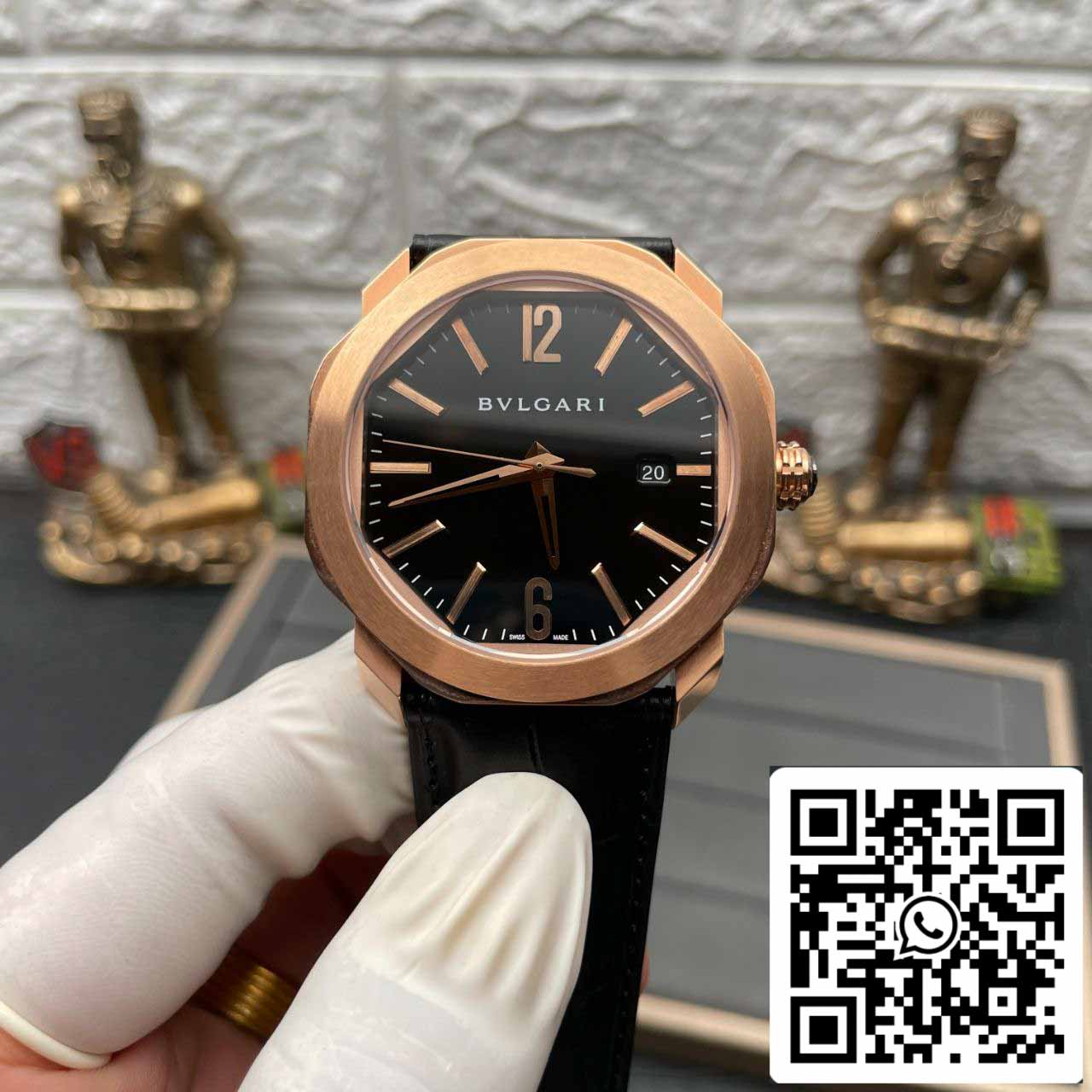Bvlgari Octo 101963 BGOP41BGLD 1:1 edição melhor BV Fabbrica quadrante preto