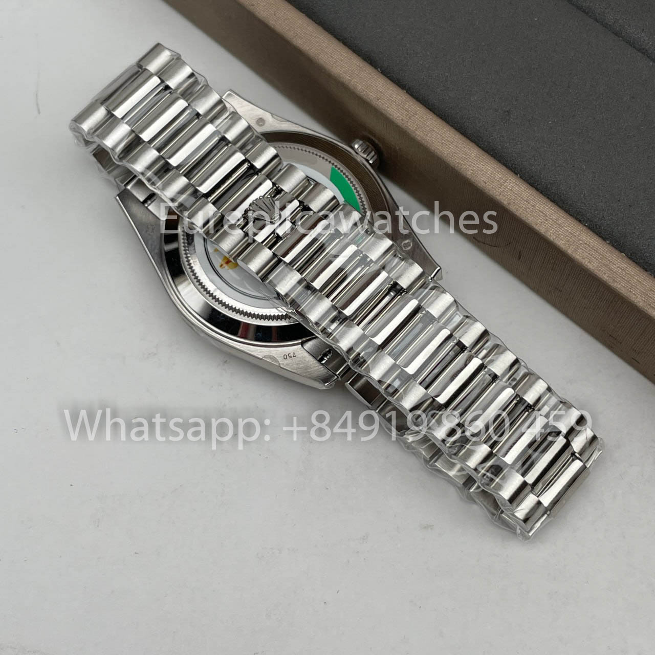 Rolex White Gold Day Date 40 228239-0076 Platina Aro Canelado 1:1 Best Clone KF Fabbrica 215 Gramas