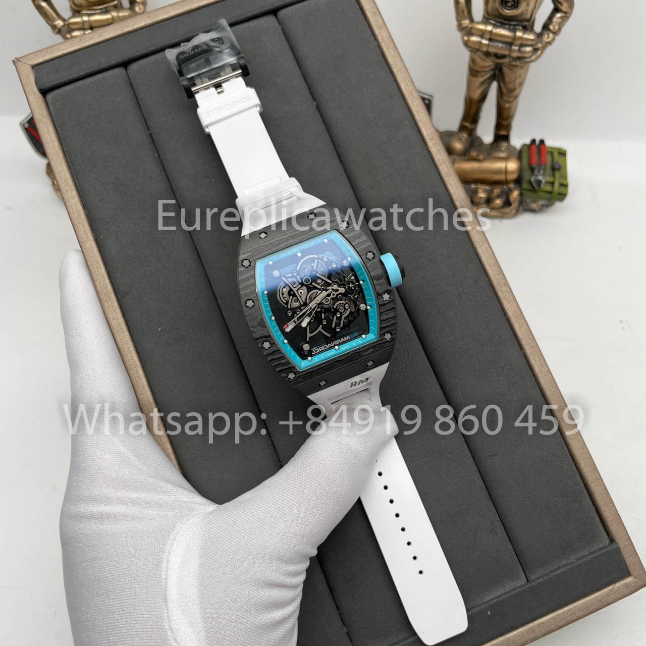 RICHARD MILLE RM055 Carbon Fiber Case 1:1 Best Edition RM Fabbrica newest 2024 Blue Dial