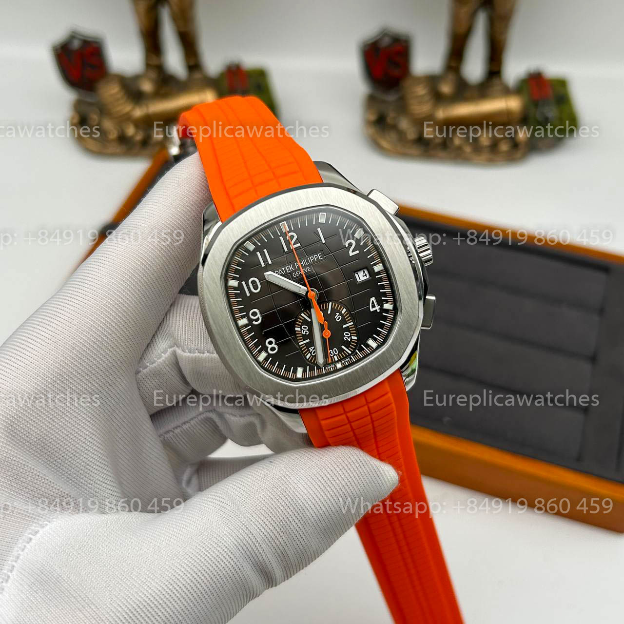 Patek Philippe Aquanaut 5968A-001 Orange Gomma cinturino 1:1 Melhor Clone 3K Fabbrica