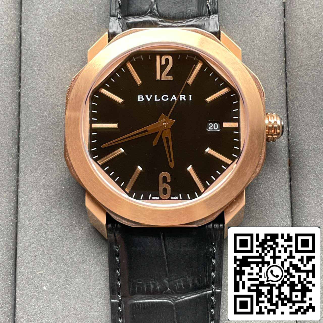 Bvlgari Octo 101963 BGOP41BGLD 1:1 edição melhor BV Fabbrica quadrante preto
