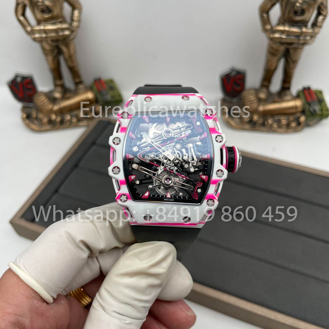 Richard Mille Bubba Watson Tourbillon RM38-02 1:1 Best Edition Velcro Tecido Preto Cinturino