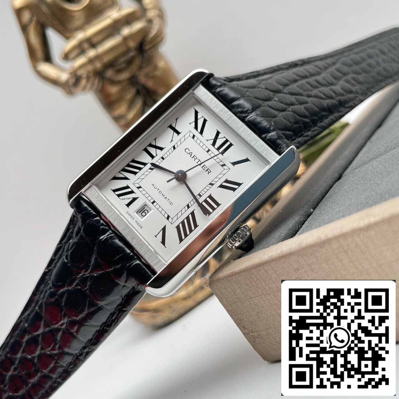 Cartier Tank W5200027 1:1 Best Edition AF Fabbrica Silvery White Dial