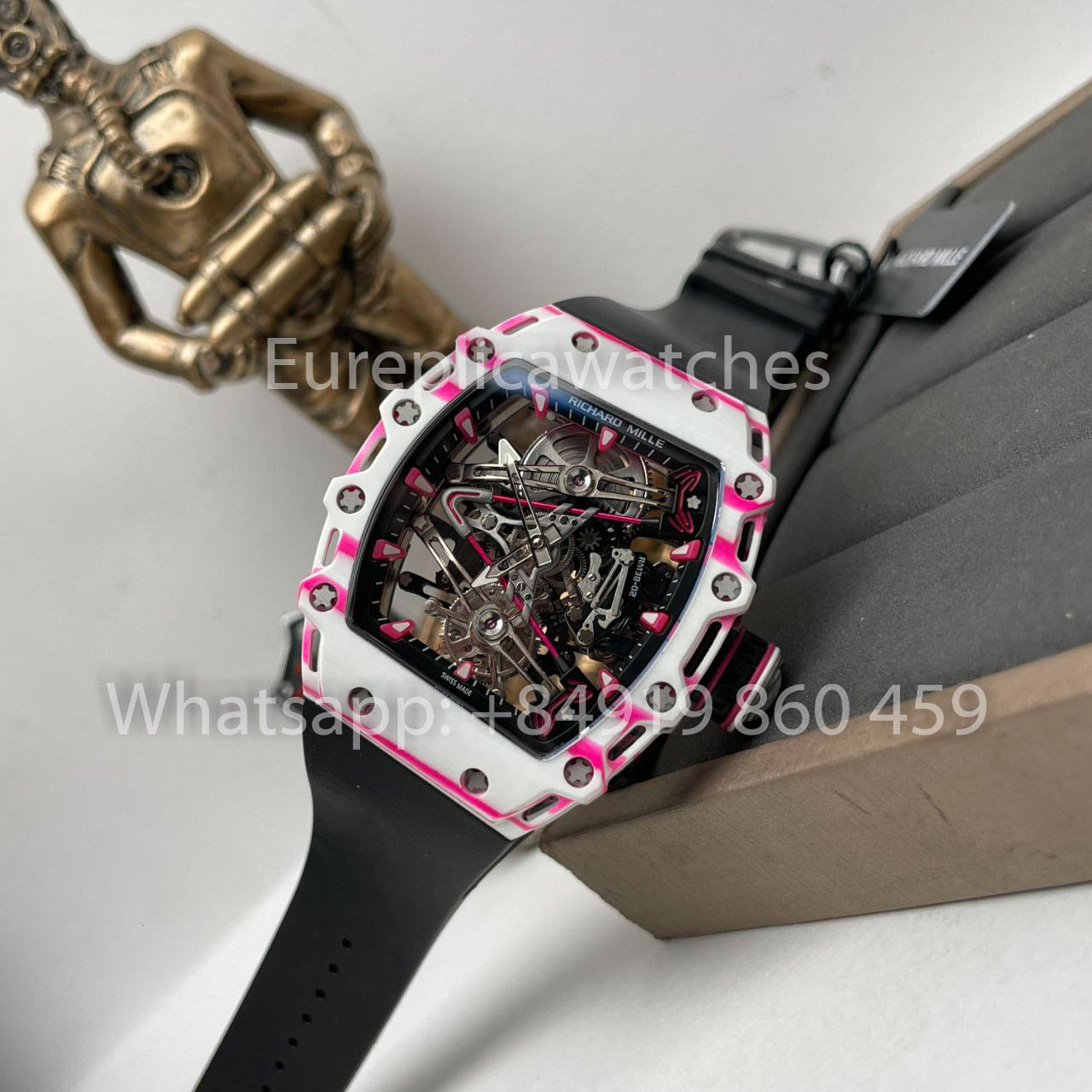 Richard Mille Bubba Watson Tourbillon RM38-02 1:1 Best Edition Velcro Tecido Preto Cinturino