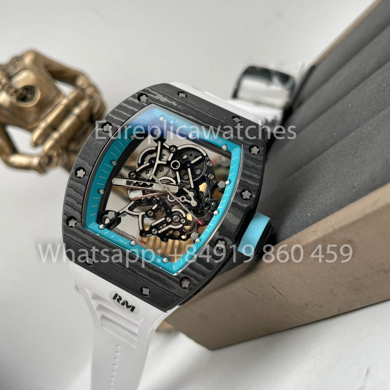 RICHARD MILLE RM055 Carbon Fiber Case 1:1 Best Edition RM Fabbrica newest 2024 Blue Dial