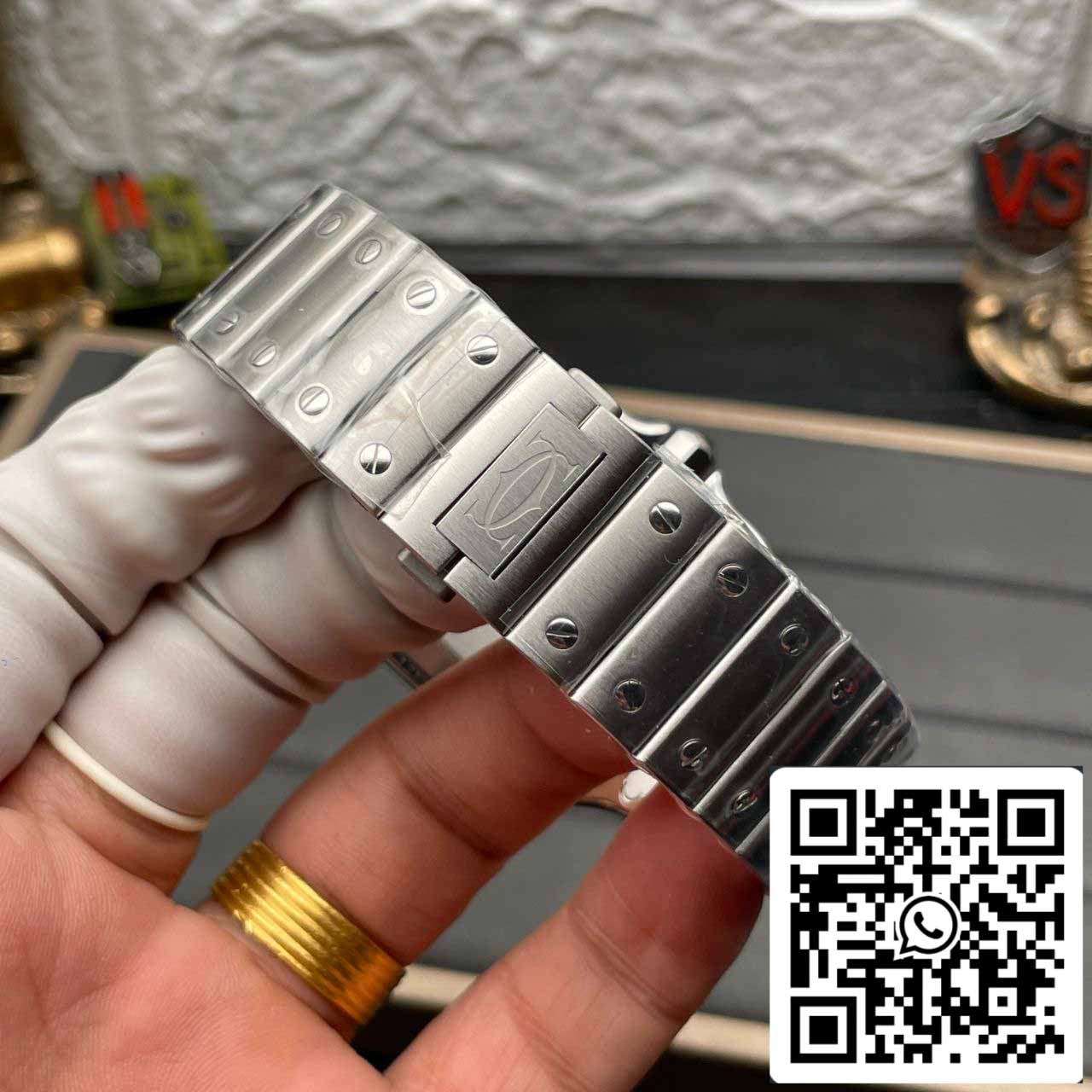 Cartier Santos WSSA0037 1:1 edizione migliore BV Fabbrica incluso Pelle cinturino