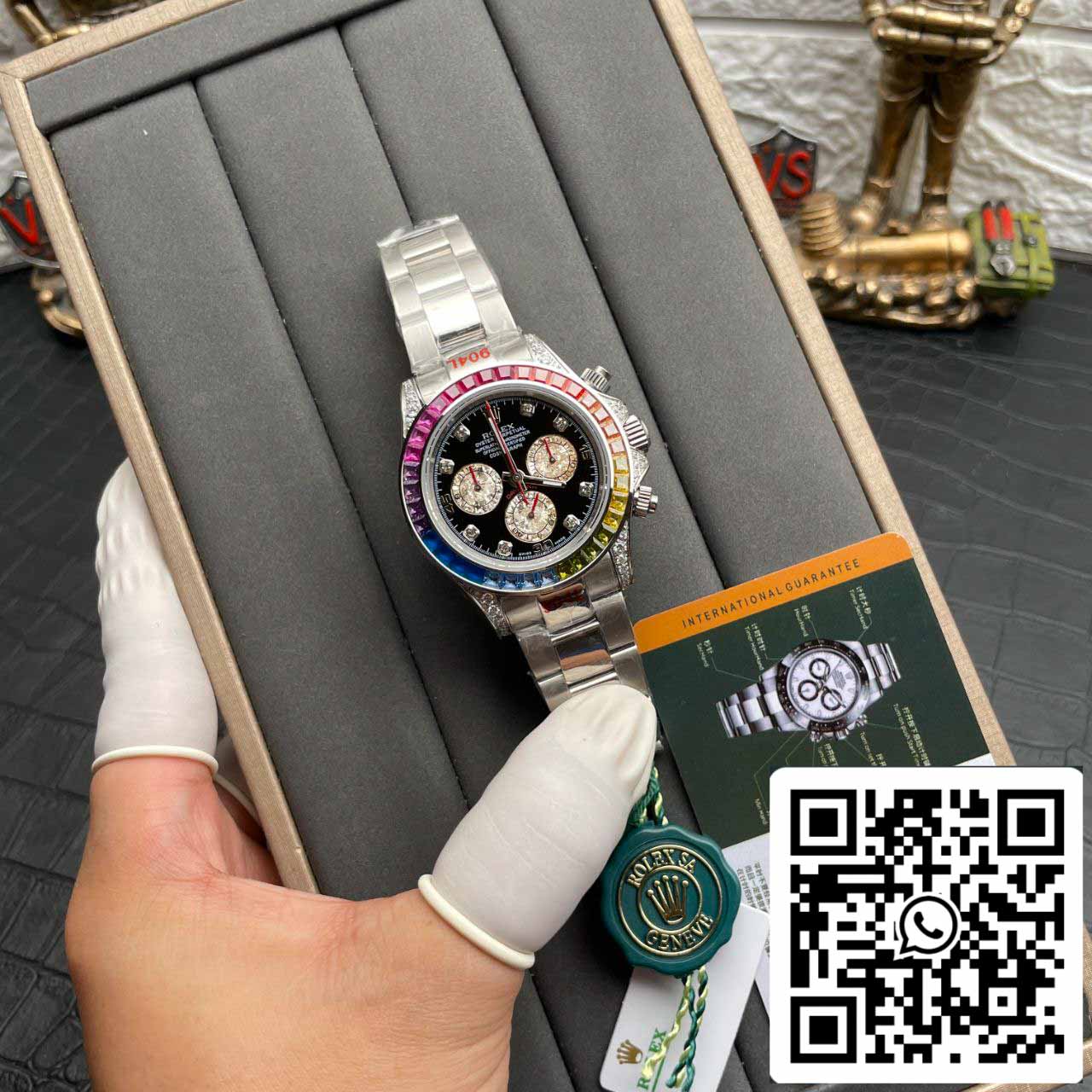 Rolex Daytona 116599 RBOW 1:1 Mejor Edición TW Fabbrica Esfera Negra