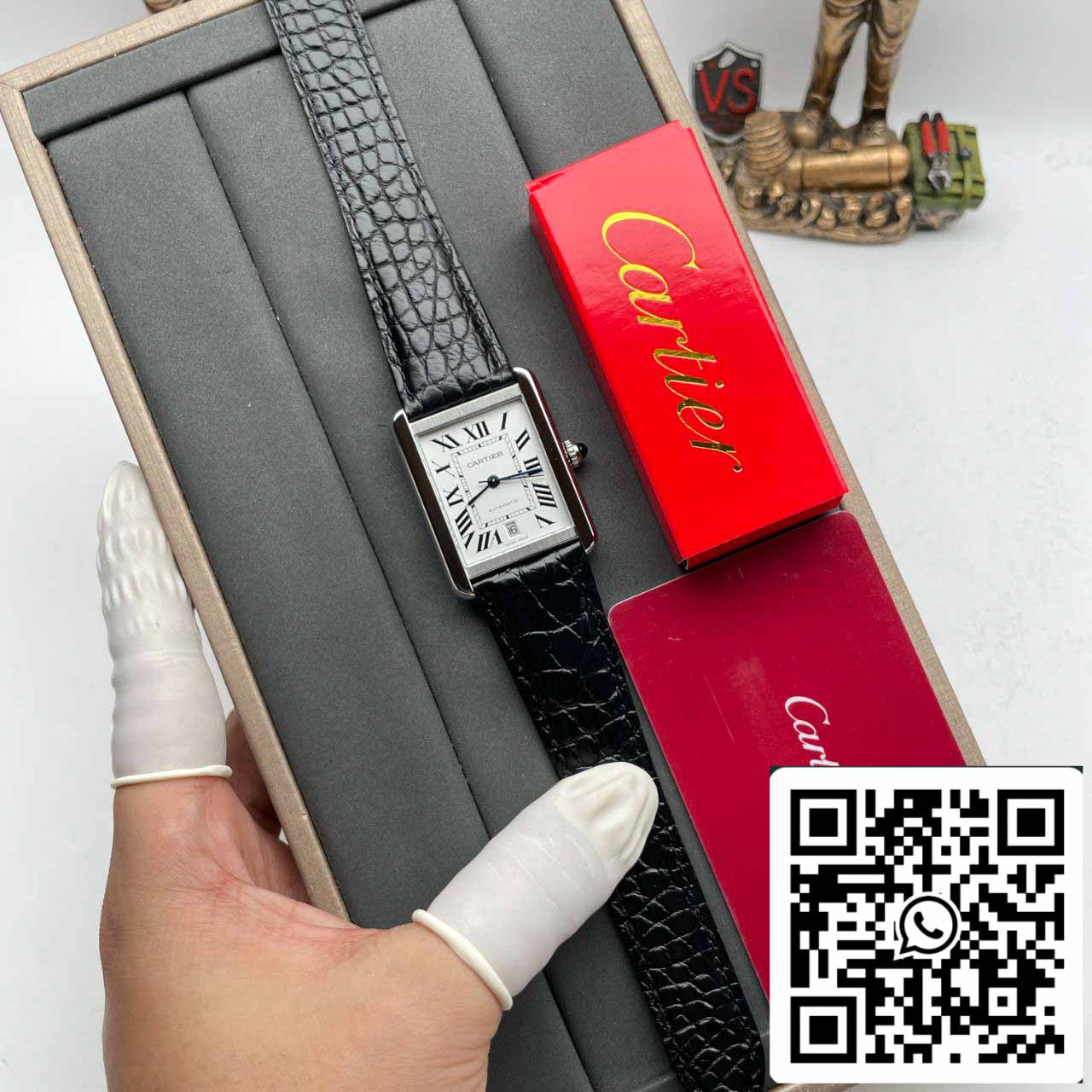 Cartier Tank W5200027 1:1 Best Edition AF Fabbrica Silvery White Dial