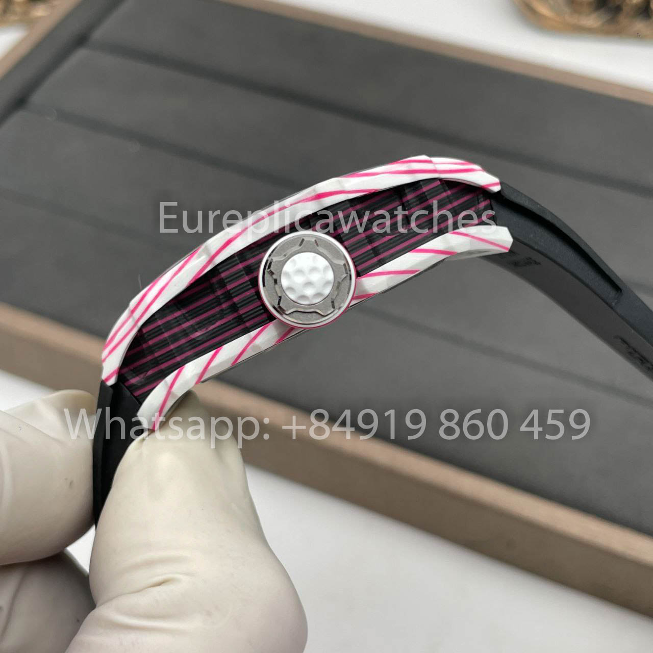 Richard Mille Bubba Watson Tourbillon RM38-02 1:1 Best Edition Velcro Tecido Preto Cinturino