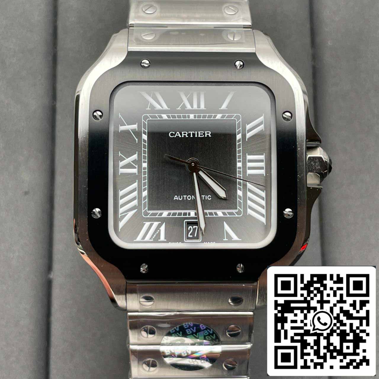 Cartier Santos WSSA0037 1:1 edizione migliore BV Fabbrica incluso Pelle cinturino